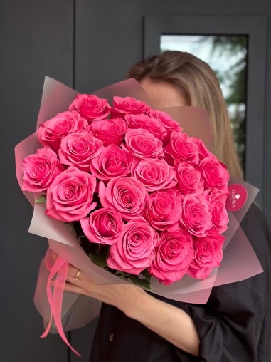 25 рожевих троянд  (40 см)